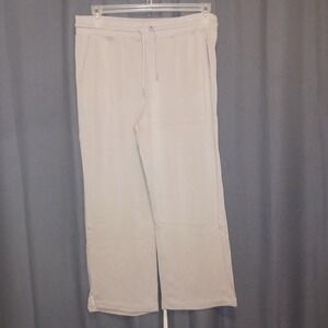 Danskin Lounge sweat Pants Wide Leg Drawstring Beige M Rayon Spandex